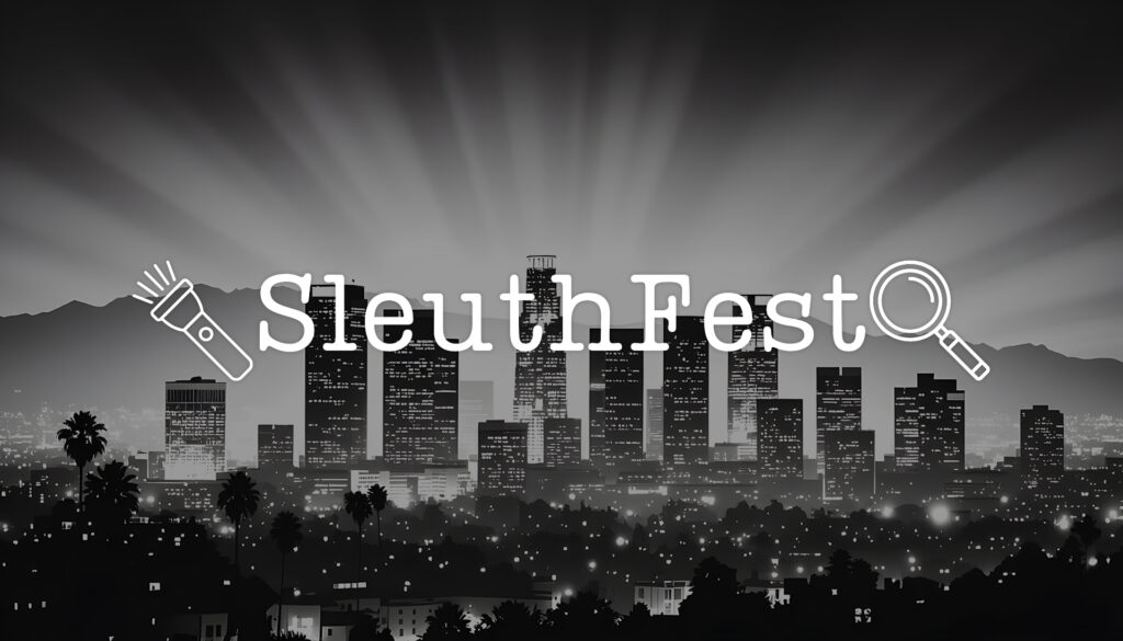 City skyline at night with illuminated buildings and mountains in the background, representing Los Angeles and the theme of event discovery and entertainment.